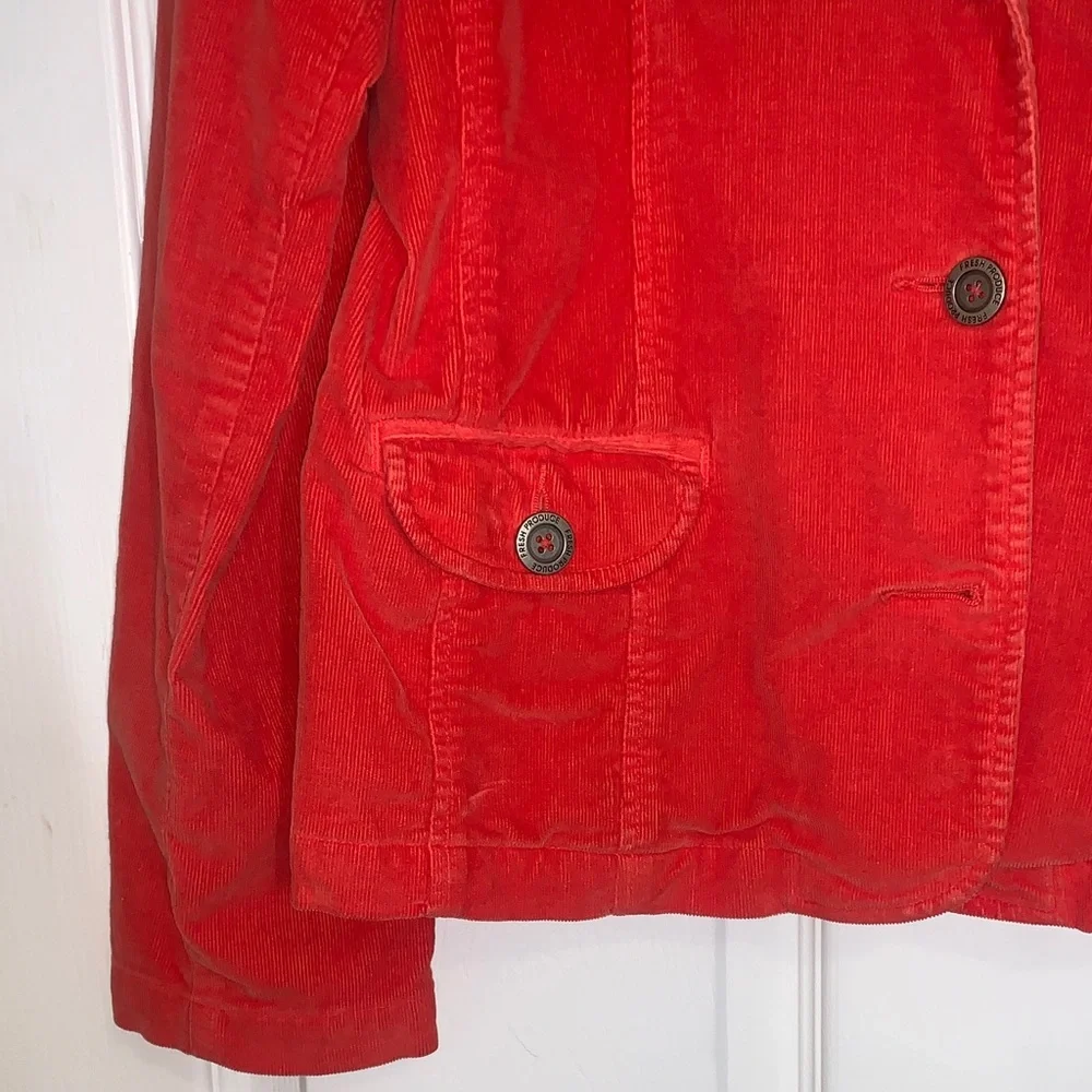 Fresh Produce Orange/Coral Corduroy Blazer Jacket